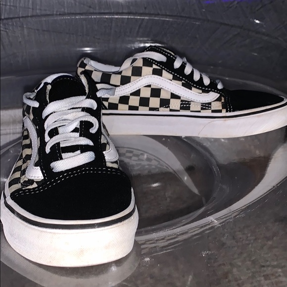 checkerboard vans off white